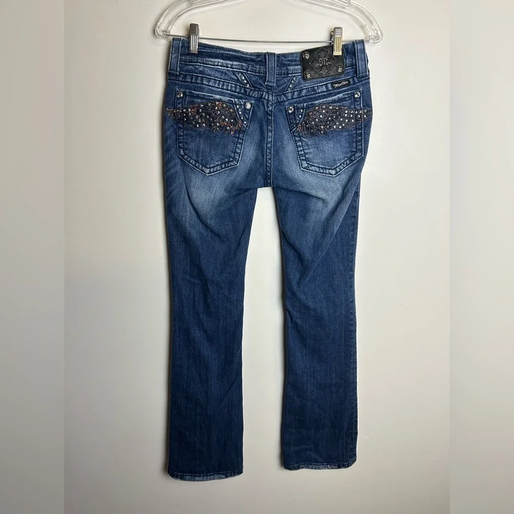Vintage Miss Me‎ Angel Wigs Blue Jeans Size 28 Boocut Cowgirl low rise Western